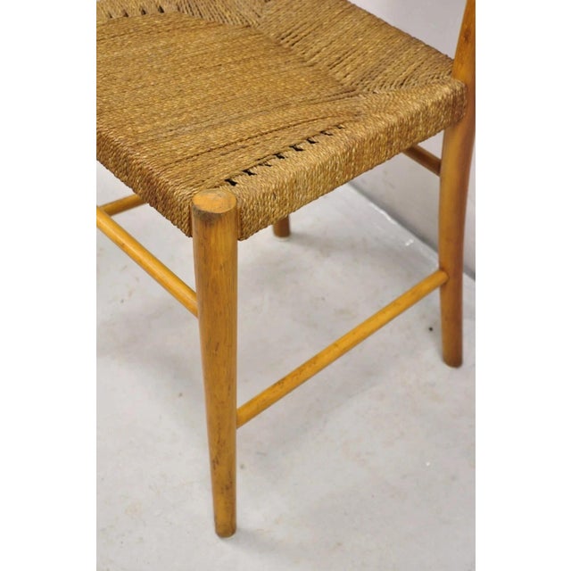 Vintage Gefa Gemla Mid Century Danish Modern Ladderback Rush Seat Side Chair For Sale - Image 9 of 11