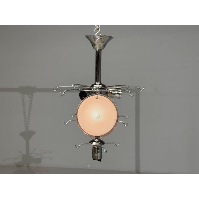 1960s Mid-Century Modern, Pink Murano Glass, Chrome, Pendant Light, 1960s For Sale - Image 5 of 7