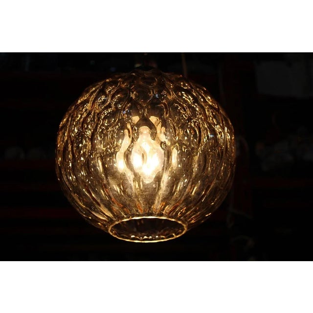 Venini Italian Murano Brass Chandelier from Venini, 1950s For Sale - Image 4 of 16