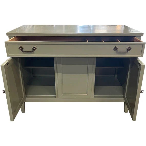 Modern 46" Finished 2 Door 1 Drawer Vintage Buffet For Sale - Image 3 of 4