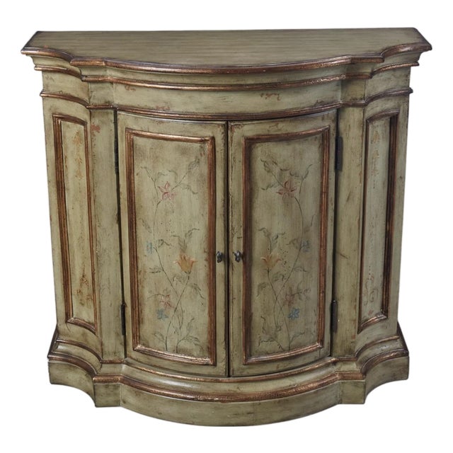Venetian Style Painted Two Door Sideboard Cabinet For Sale