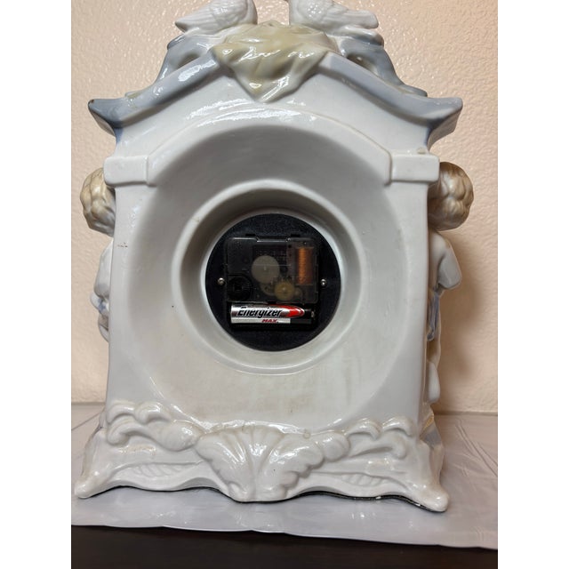 Cherub Vintage Porcelain Clock For Sale In Boise - Image 6 of 7