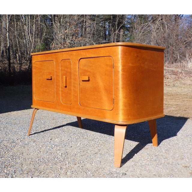 Vintage Mid Century Modern Thaden Jordan Birch Bentwood Sideboard Hutch Credenza Chairish
