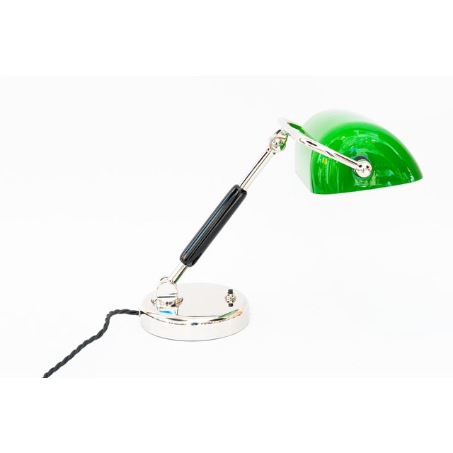 Bauhaus Nickel-Plated Swiveling Banker's Table Lamp, Germany, 1920s For Sale - Image 3 of 18