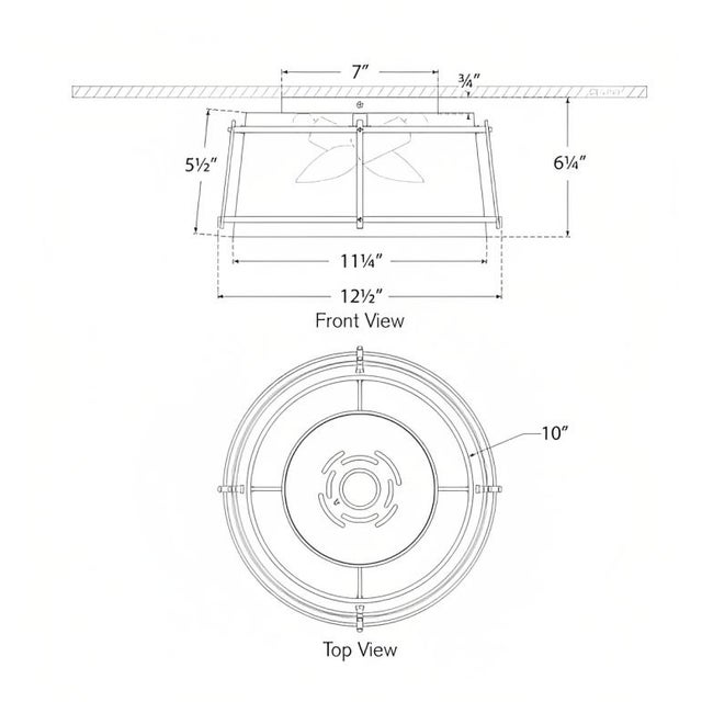 Visual Comfort Carrier & Company for Visual Comfort Signature Callaway Small Flush Mount in Polished Nickel with Linen Shade & Frosted Acrylic Diffuser For Sale - Image 4 of 4