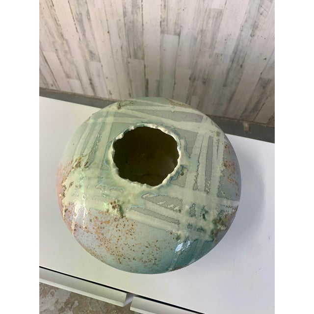 Contemporary Vintage Raku Fired Vessel by Tony Evans Designs For Sale - Image 3 of 12