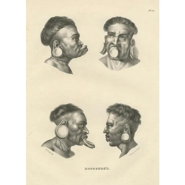Karl Joseph Brodtmann, Botocudo People from South America, 1836, Paper For Sale - Image 4 of 6