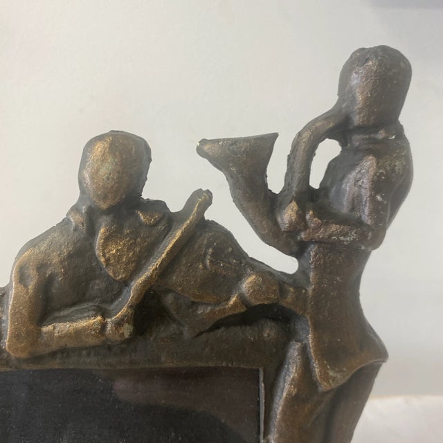 1980s Bronze Picture Frame With Musicians For Sale - Image 4 of 8