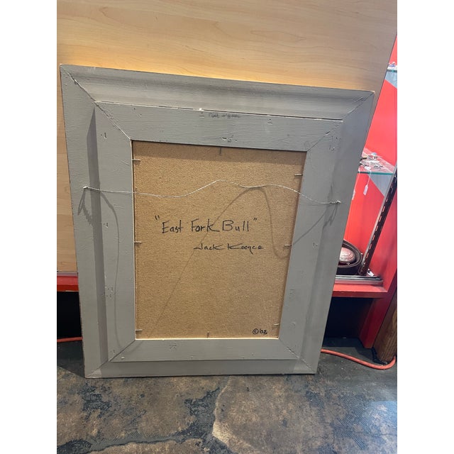 Paint Original Oil of an Elk on Board by Jack Koonce Entitled “East Fork Bull” Circa 2003 Usa For Sale - Image 7 of 10