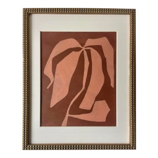 2026 "Di Lampone" Contemporary Abstract Botanical Painting on Cotton Paper by Artist r.k. Red For Sale