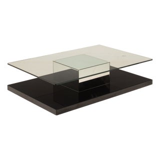 Mid-Century Modern Italian Black Lacquer Coffee Table from Cidue, 1970 For Sale