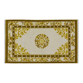 Vintage Chinese Art Deco Knotted Wool Rug, 3'x5' For Sale
