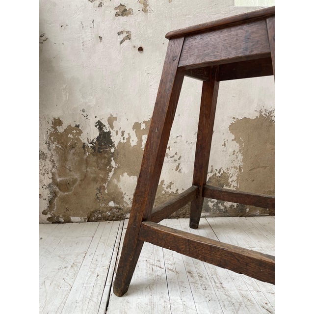 High Oak Workshop Stool, 1950s For Sale - Image 16 of 18