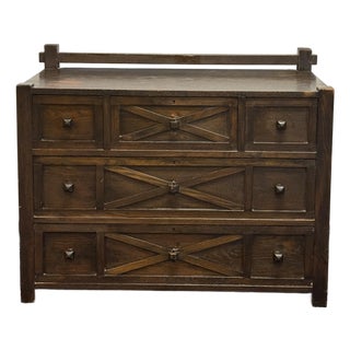 Early 20th Century Solid Oak Mission Style Chest For Sale
