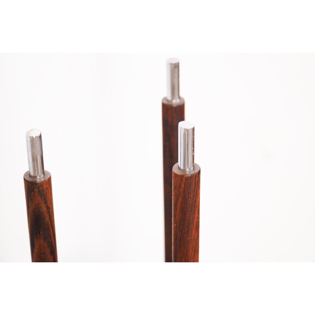 Wood 1960s Alessandro Albrizzi Rosewood & Chrome Fireplace Toolset - Italy For Sale - Image 7 of 10