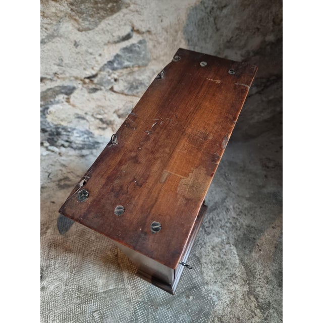 Antique French Walnut Wall Key Cabinet with Mirrored Door, Late 19th Century For Sale - Image 11 of 14