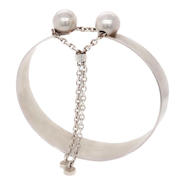 Signed Kupittan Kulta Scandinavian Modern Sterling Silver Bangle Bracelet For Sale