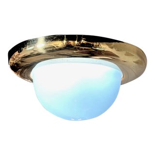 Murano Glass and Brass Dome Light For Sale