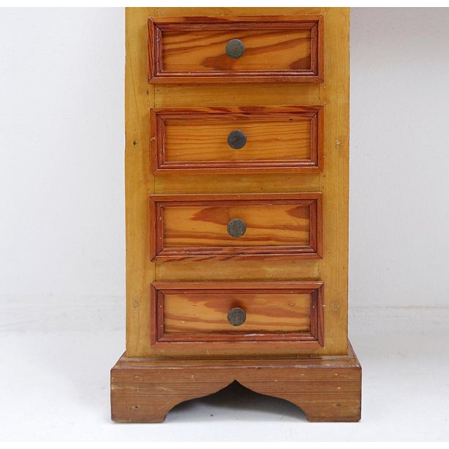 English Pedestal Apothecary Cabinet in Pine, Early 20th Century For Sale - Image 4 of 17