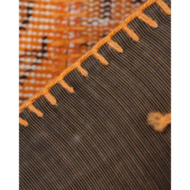 Turkish Vintage Orange Patchwork Turkish Runner Rug - Handwoven Boho Carpet For Sale - Image 3 of 10