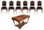 Art Deco Burl Walnut Table and Chairs by Testolini & Salviati, 1920s, Set of 7 For Sale