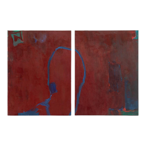 Robert O'Meara Abstract Composition Diptych Oil