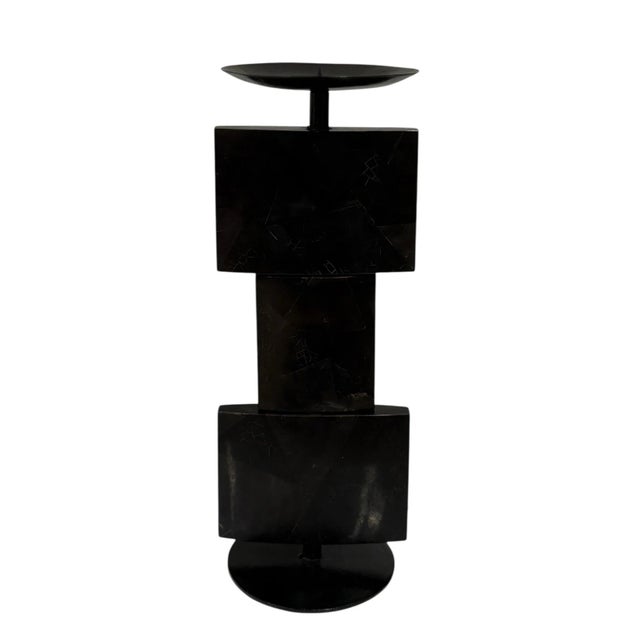 Mid-Century Modern 1990s R & Y Augousti Black Pen Shell Candle Holder Pricket For Sale - Image 3 of 6