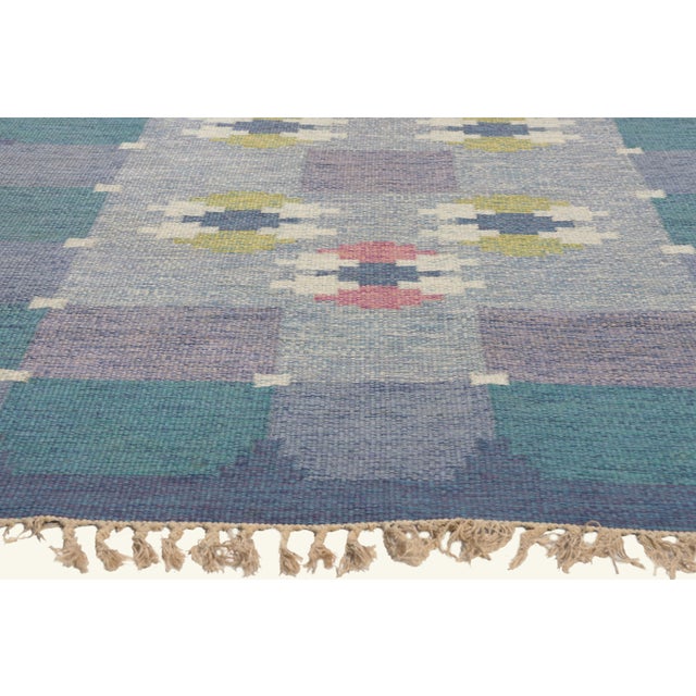 Ingegerd Silow Vintage Swedish Rollakan Rug, 05'05 X 07'06 For Sale - Image 4 of 11