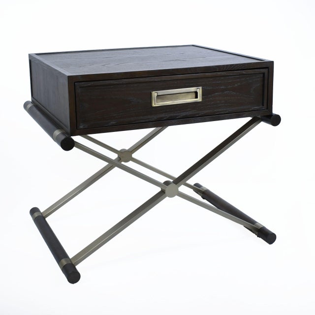 Late 20th Century Pair of Brass Campaign Style Nightstands For Sale In West Palm - Image 6 of 6