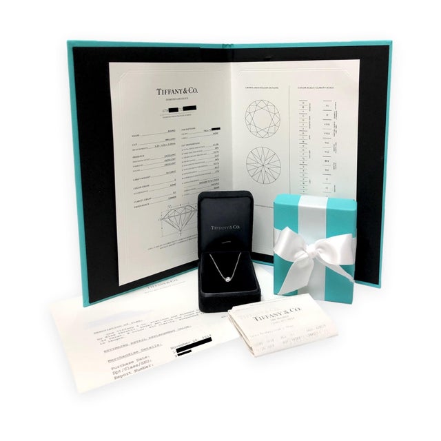 Tiffany & Co. Elsa Peretti Diamonds by the Yard 0.54ct Plat Solitaire Necklace For Sale - Image 11 of 11