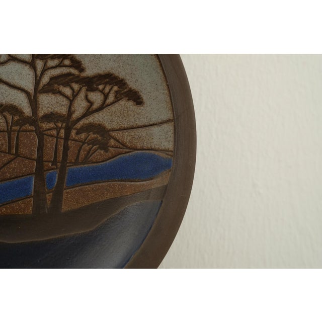 Brown Mid-Century Danish Ceramic Wall Plate, 1960s For Sale - Image 8 of 10