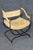 Brass 1940's Pair Italian Brass and Steel Jansen Style Savonarola Armchairs For Sale - Image 8 of 16