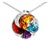 Late 20th Century 14K White Gold Multi Gemstone Diamond Pendant For Sale