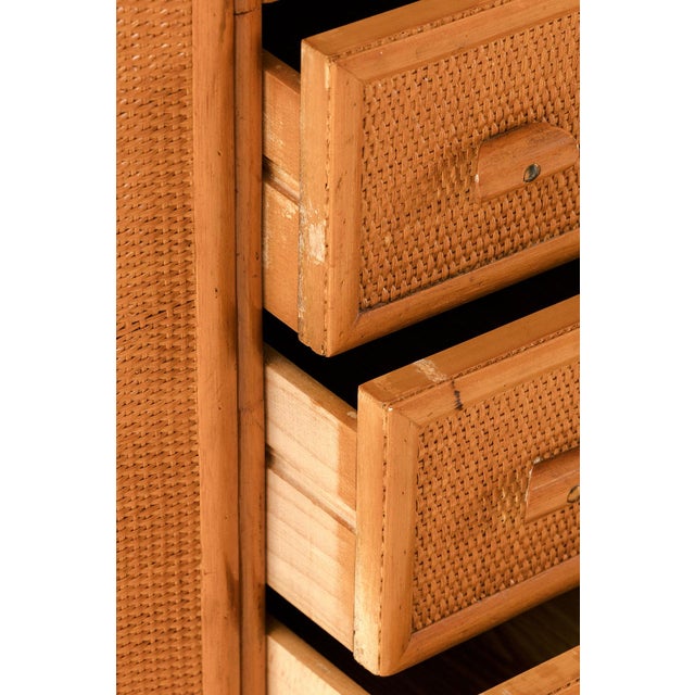 Vintage Rattan and Bamboo Sideboard, Italy, 1970s For Sale - Image 11 of 18