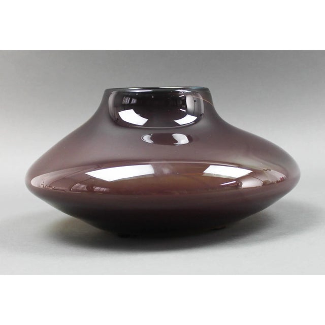 Mid-Century Modern Stephen Jon Clements 1983 Signed Hand Blown Art Glass Vase Vessel For Sale - Image 3 of 10
