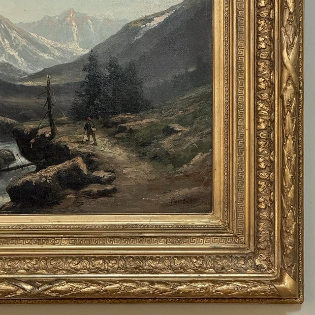 Pair of Framed Oil Paintings on Canvas by Henri Mosny Dated 1883 For Sale - Image 12 of 18