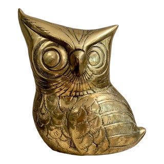 Mid-Century Brass Owl For Sale