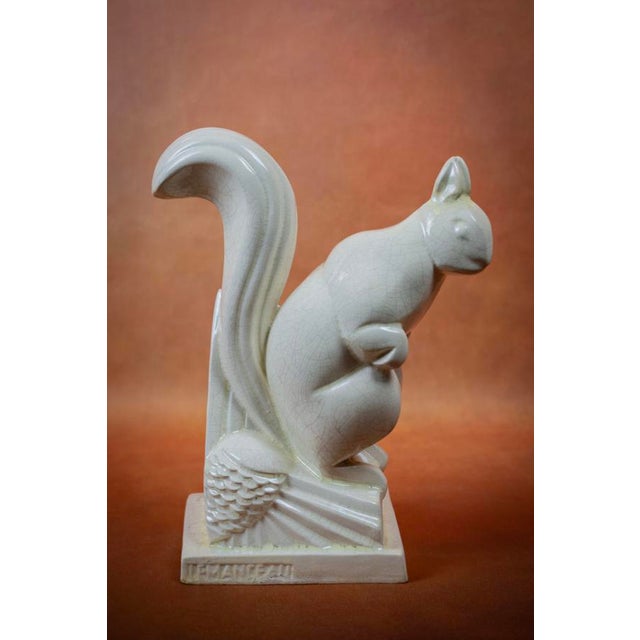 Art Deco Squirrel in Crackled Glazed Earthenware by Charles Lemanceau for Saint-Clément, France, 1920s For Sale - Image 6 of 12