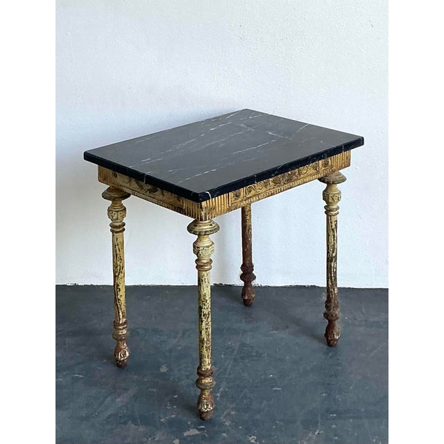 Black Vintage Distressed Wrought Iron Side Table For Sale - Image 8 of 12