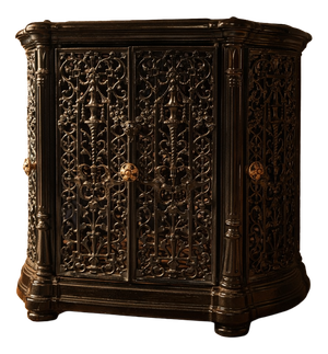 Antique French Decorative Fireplace Insert with Ornate Cast Iron in Black, 1900s