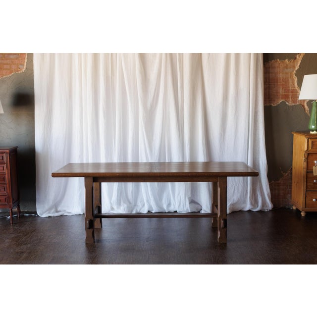 1950s Mid Century Dining Table With Linear Veneer Pattern For Sale - Image 13 of 15
