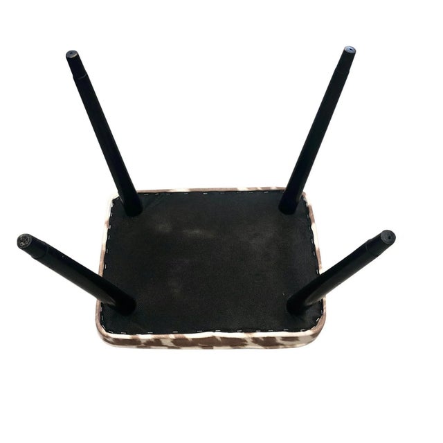 1950s Cowhide Mid Century Stool For Sale - Image 4 of 5