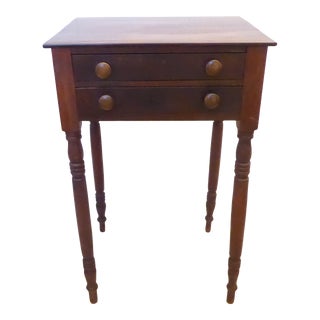 19th Century American Two Drawer Nightstand For Sale