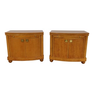Pair Hickory White Genesis Collection Biedermeier Nightstands For Sale