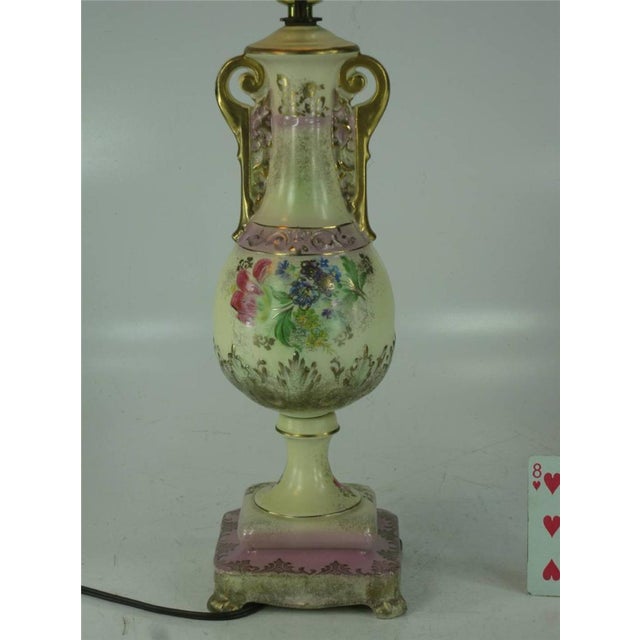 1930s Beckwith China Victorian Style Hand Painted Gold Urn Porcelain For Sale - Image 11 of 12
