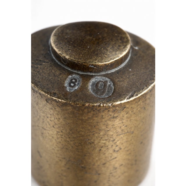 Antique Letter Scale with Brass Weights from D.R.G.M. Pendulum, Germany, 1900s, Set of 5 For Sale - Image 11 of 12