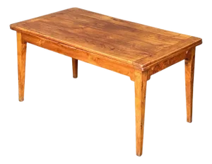 Large French Farm Table of Cherry Wood With Two Draw Leaves