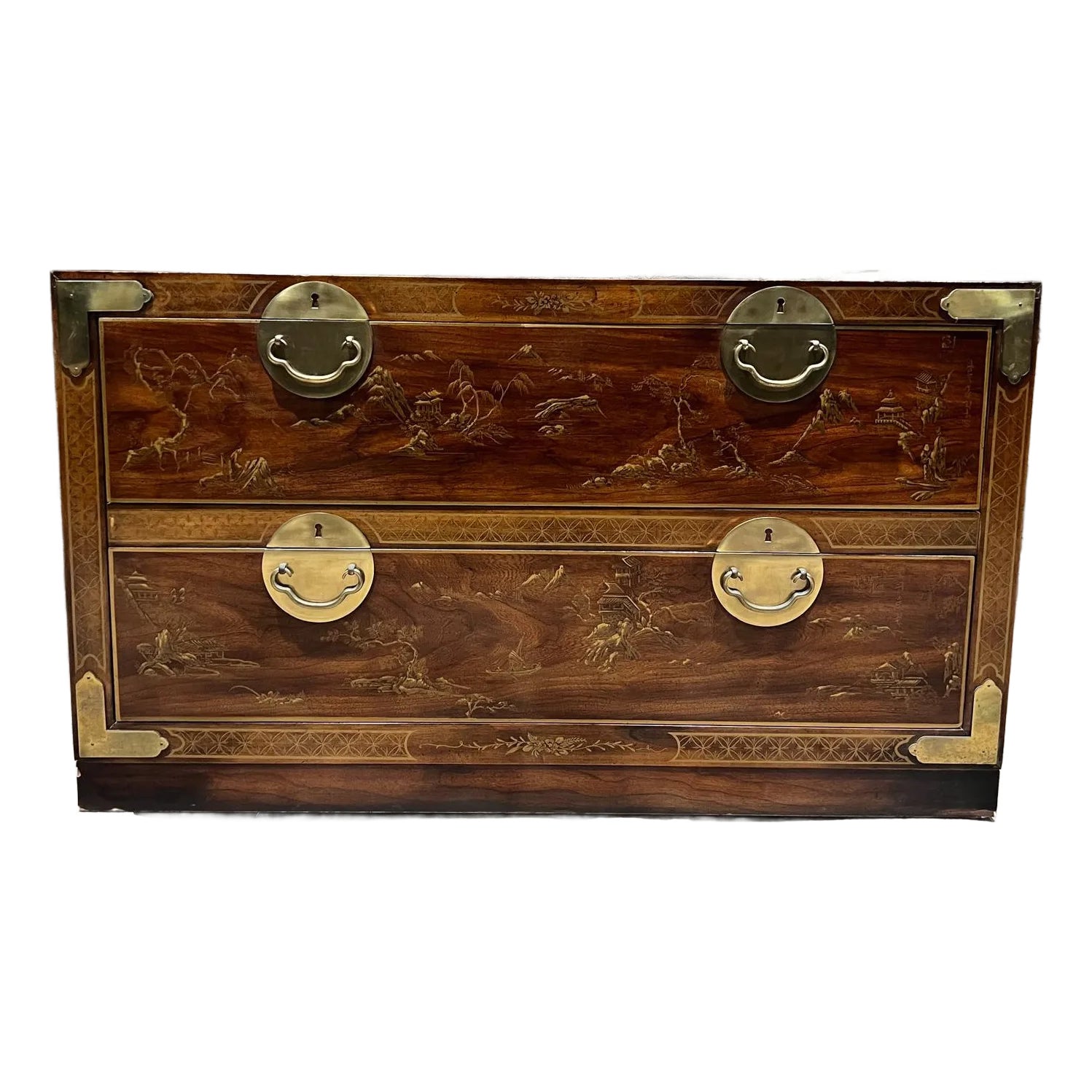 1980s Drexel Et Cetera Collection Chest of Drawers Chinoiserie