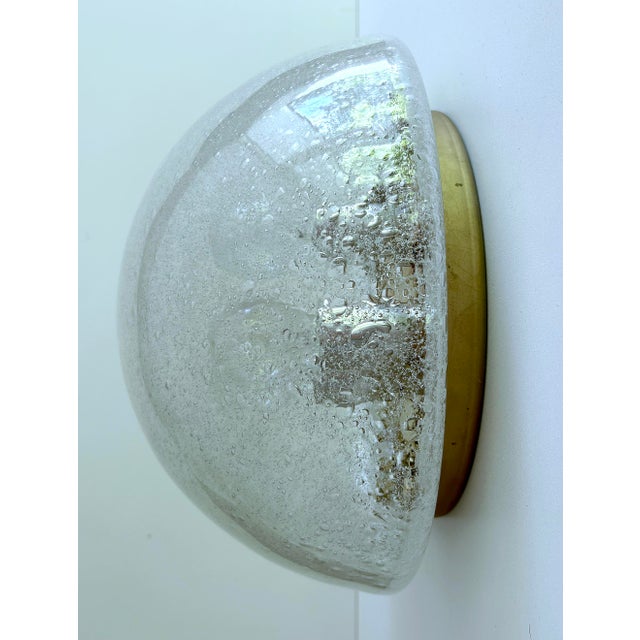 Large Glass and Brass Ceiling Light from Limburg For Sale - Image 16 of 18