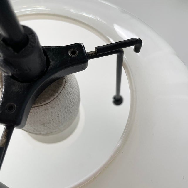 Glass Mid-Century Italian Round White Glass Pendant, 1950s For Sale - Image 7 of 13